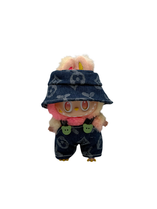 LV Bear Blue Set (overalls and hat)